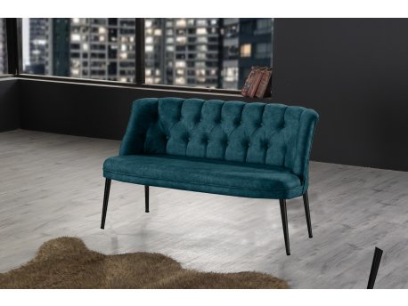 Atelier del Sofa Sofa dvosed Roma Black Metal Petrol Blue