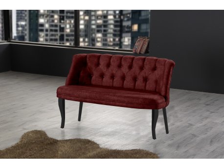Atelier del Sofa Sofa dvosed Roma Black Wooden Claret Red