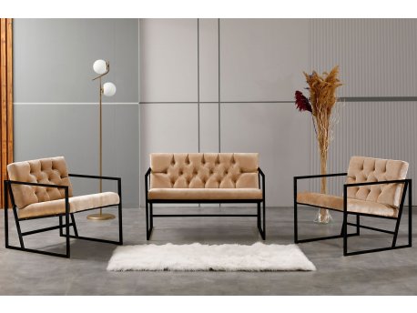 Atelier del Sofa Sofa i dve fotelje Oslo Light Brown