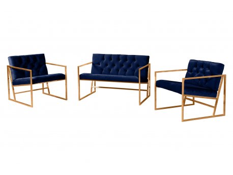 Atelier del Sofa Sofa i dve fotelje Oslo Gold Dark Blue