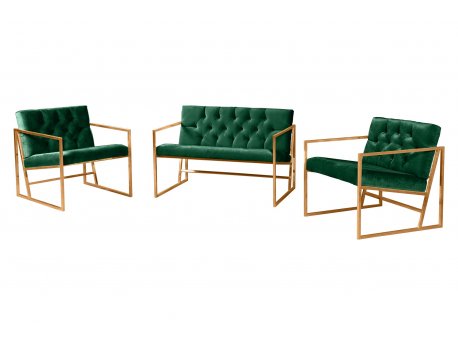 Atelier del Sofa Sofa i dve fotelje Oslo Gold Green