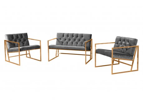 Atelier del Sofa Sofa i dve fotelje Oslo Gold Grey