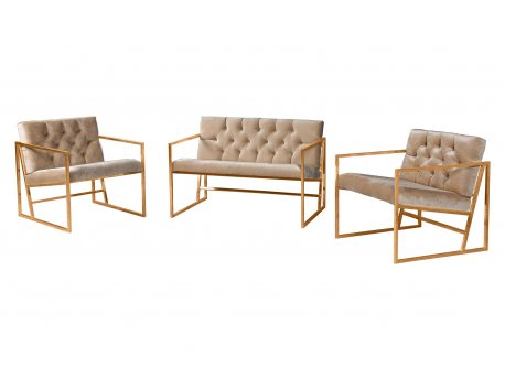 Atelier del Sofa Sofa i dve fotelje Oslo Gold Light Brown