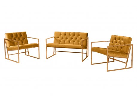Atelier del Sofa Sofa i dve fotelje Oslo Gold Mustard
