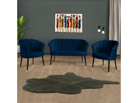 Atelier del Sofa Sofa i fotelja Daisy Black Metal Dark Blue