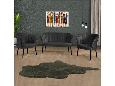 Atelier del Sofa Sofa i fotelja Daisy Black Metal Fume