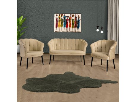 Atelier del Sofa Sofa i fotelja Daisy Black Metal Light Brown
