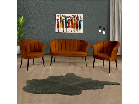 Atelier del Sofa Sofa i fotelja Daisy Black Metal Tile Red