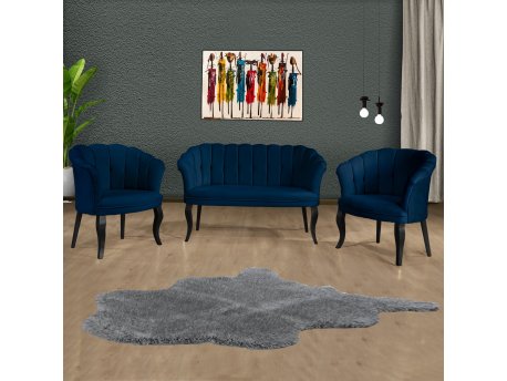 Atelier del Sofa Sofa i fotelja Daisy Black Wooden Dark Blue