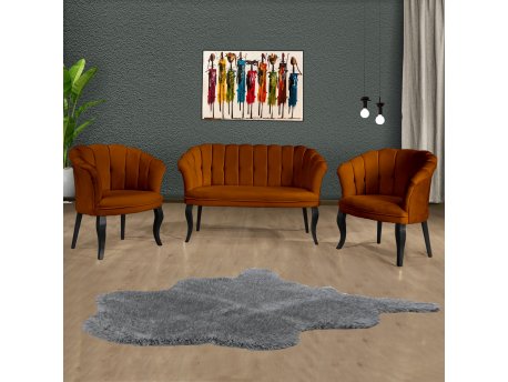 Atelier del Sofa Sofa i fotelja Daisy Black Wooden Tile Red