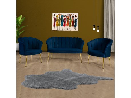 Atelier del Sofa Sofa i fotelja Daisy Gold Metal Dark Blue