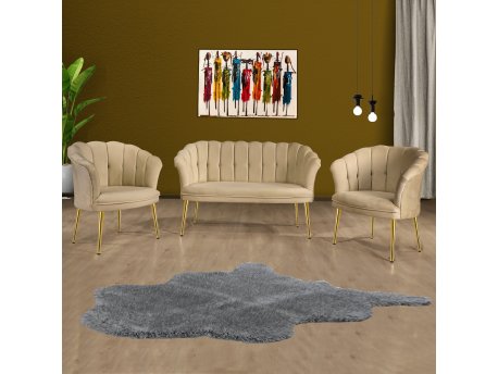 Atelier del Sofa Sofa i fotelja Daisy Gold Metal Light Brown