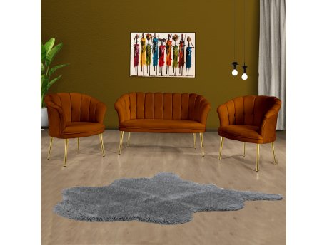 Atelier del Sofa Sofa i fotelja Daisy Gold Metal Tile Red