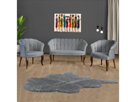 Atelier del Sofa Sofa i fotelja Daisy Walnut Wooden Grey