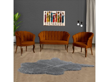 Atelier del Sofa Sofa i fotelja Daisy Walnut Wooden Tile Red