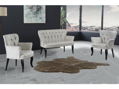 Atelier del Sofa Sofa i dve fotelje Paris Black Wooden Cream