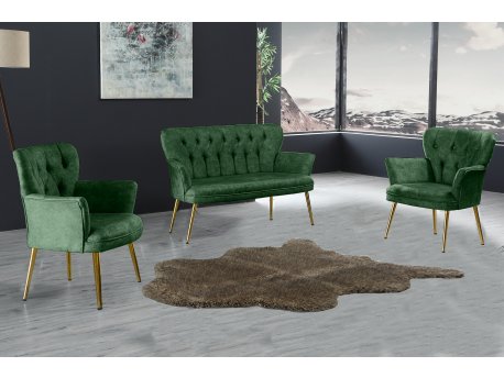 Atelier del Sofa Sofa i dve fotelje Paris Gold Metal Khaki