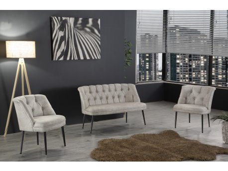 Atelier del Sofa Sofa i fotelja Roma Black Metal Cream