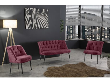 Atelier del Sofa Sofa i fotelja Roma Black Metal Dusty Rose