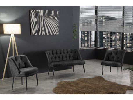 Atelier del Sofa Sofa i fotelja Roma Black Metal Fume
