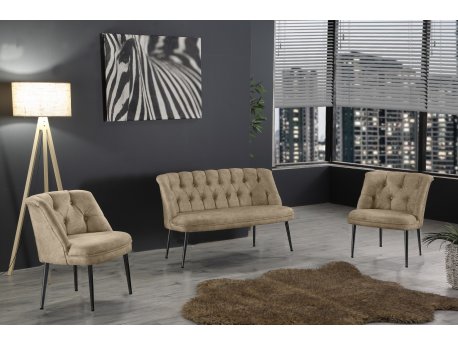 Atelier del Sofa Sofa i fotelja Roma Black Metal Light Brown