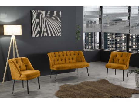 Atelier del Sofa Sofa i fotelja Roma Black Metal Mustard