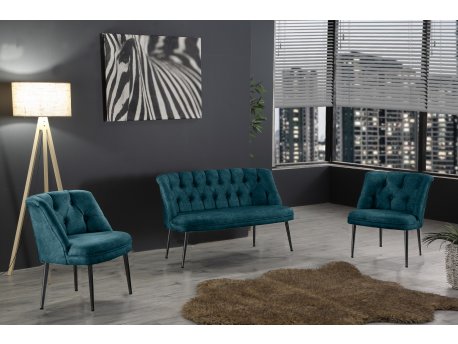 Atelier del Sofa Sofa i fotelja Roma Black Metal Petrol Blue