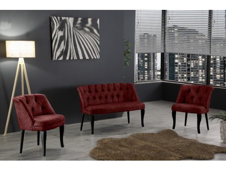 Atelier del Sofa Sofa i fotelja Roma Black Wooden Claret Red