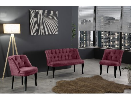 Atelier del Sofa Sofa i fotelja Roma Black Wooden Dusty Rose
