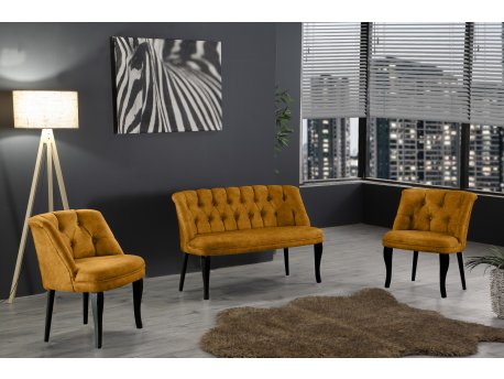 Atelier del Sofa Sofa i fotelja Roma Black Wooden Mustard
