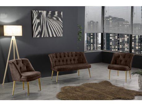 Atelier del Sofa Sofa i fotelja Roma Gold Metal Brown