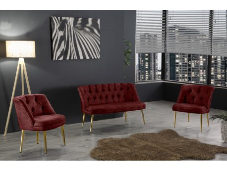 Atelier del Sofa Sofa i fotelja Roma Gold Metal Claret Red