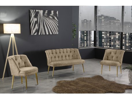 Atelier del Sofa Sofa i fotelja Roma Gold Metal Light Brown