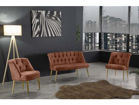 Atelier del Sofa Sofa i fotelja Roma Gold Metal Tile Red