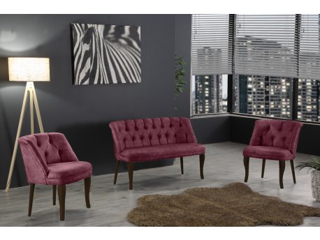 Atelier del Sofa Sofa i fotelja Roma Walnut Wooden Dusty Rose