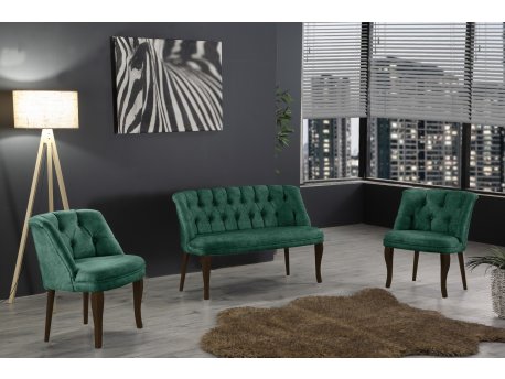 Atelier del Sofa Sofa i fotelja Roma Walnut Wooden Sea Green