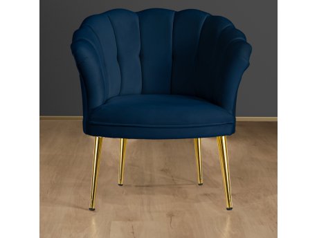 Atelier del Sofa Fotelja Daisy Gold Metal Dark Blue