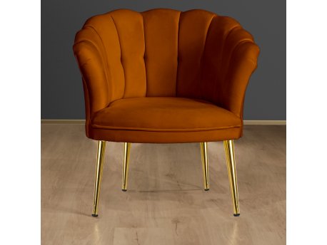 Atelier del Sofa Fotelja Daisy Gold Metal Tile Red