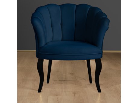 Atelier del Sofa Fotelja Daisy Black Wooden Dark Blue