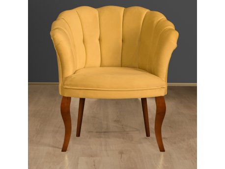 Atelier del Sofa Fotelja Daisy Walnut Wooden Mustard