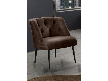 Atelier del Sofa Fotelja Roma Black Metal Brown