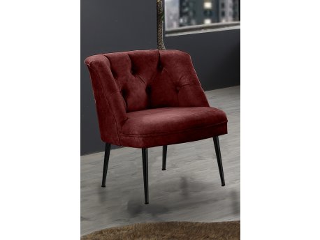 Atelier del Sofa Fotelja Roma Black Metal Claret Red