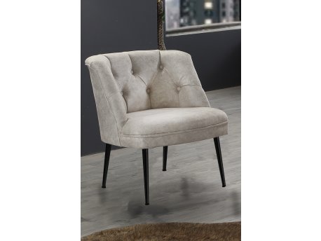 Atelier del Sofa Fotelja Roma Black Metal Cream