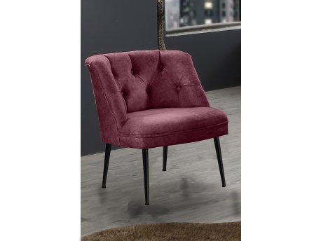 Atelier del Sofa Fotelja Roma Black Metal Dusty Rose