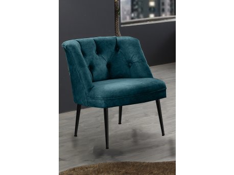 Atelier del Sofa Fotelja Roma Black Metal Petrol Blue