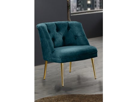 Atelier del Sofa Fotelja Roma Gold Metal Petrol Blue
