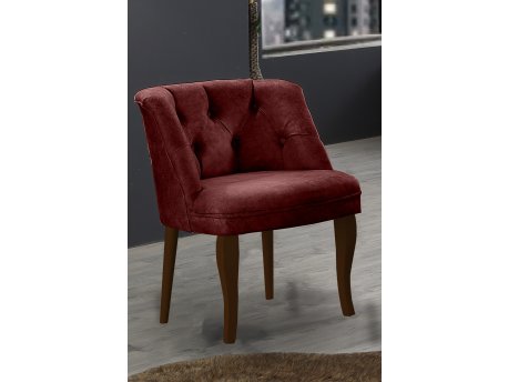 Atelier del Sofa Fotelja Roma Walnut Wooden Claret Red