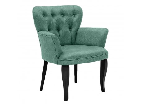 Atelier del Sofa Fotelja Paris Black Wooden Sea Green