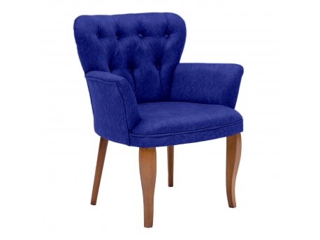 Atelier del Sofa Fotelja Paris Walnut Wooden Dark Blue