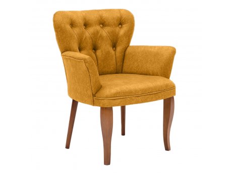 Atelier del Sofa Fotelja Paris Walnut Wooden Mustard